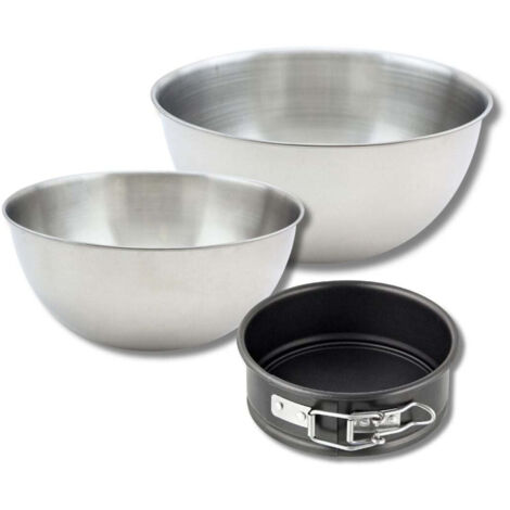 Set pâtisserie avec mini moule à manqué 12 cm, 2 bols à mixer et 1 spatule Zenker