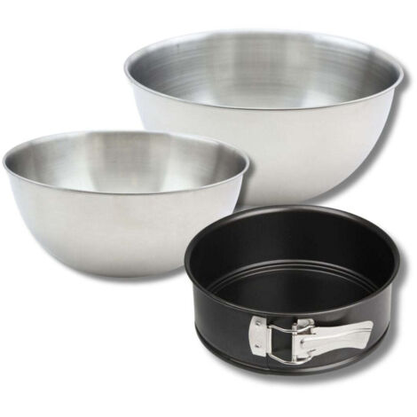 Set pâtisserie avec mini moule à manqué 18 cm, 2 bols à mixer et 1 spatule Zenker