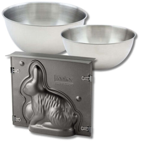 Set pâtisserie avec moule 3D lapin de Pâques 600 ml, 2 bols à mixer et spatule Zenker