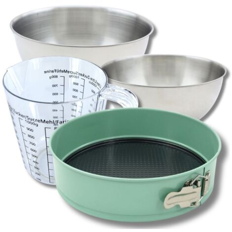 Set pâtisserie avec moule à manqué 25 cm, 2 bols à mixer, verre mesureur et spatule Zenker
