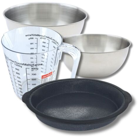 Set pâtisserie avec moule à manqué 25 cm, 2 bols à mixer, verre mesureur et spatule Zenker