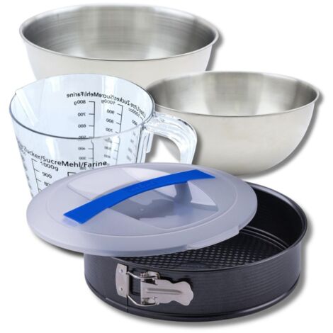 Set pâtisserie avec moule à manqué 26 cm, 2 bols à mixer, verre mesureur et spatule Zenker