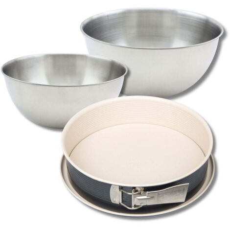 Set pâtisserie avec moule à manqué 27 cm, 2 bols à mixer et 1 spatule Zenker
