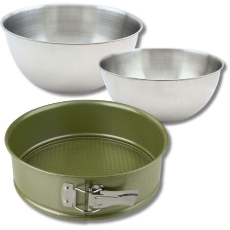Set pâtisserie avec moule à manqué à charnière 26 cm, 2 bols à mixer et spatule Zenker