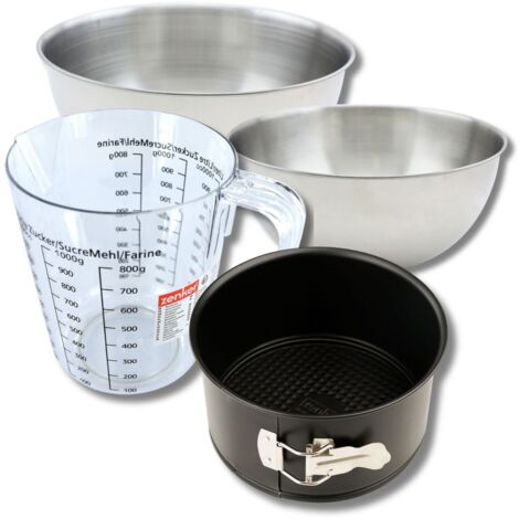 Set pâtisserie avec moule à panettone 18 cm, 2 bols à mixer, verre mesureur et spatule Zenker