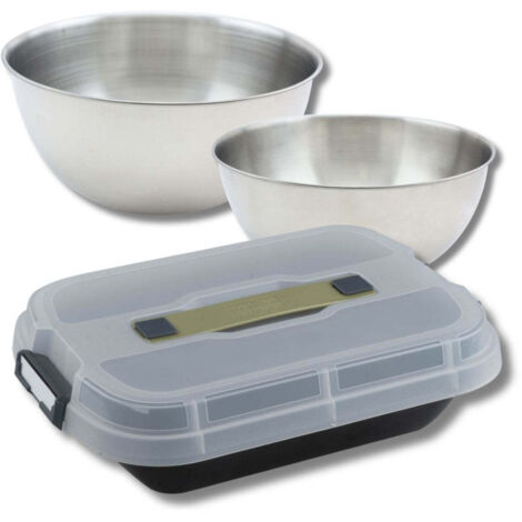Set pâtisserie moule à gâteaux 34 x 24 cm avec couvercle, 2 bols à mixer et 1 spatule Zenker