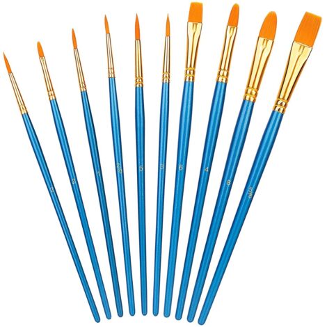 Set pennelli Basic, per artisti, adulti e bambini, 10 pezzi, blu
