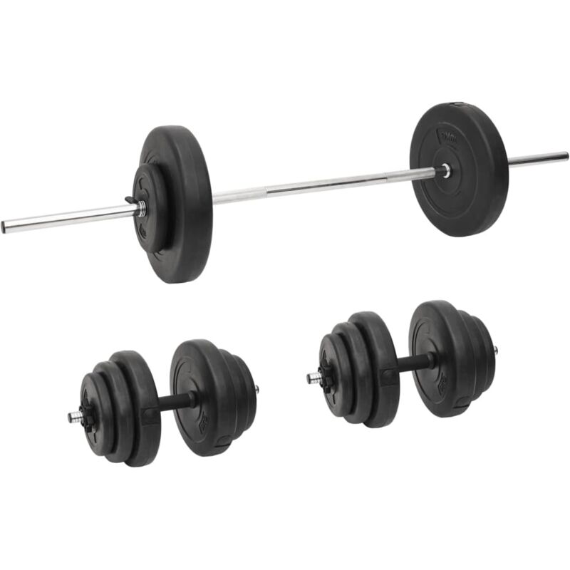 Set Bilanciere E Manubri Con Dischi 60 Kg Vidaxl 364635
