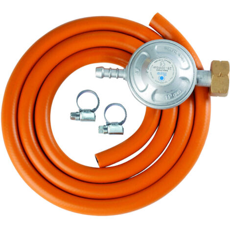 Set per collegamento bombole gas GPL, riduttore 37 mbar, 1,5 mt