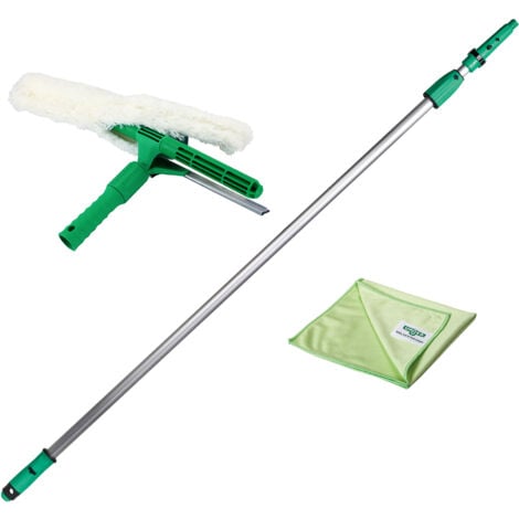 Set per la pulizia dei vetri Unger 1,25 m (incl. tergivetro, asta di prolunga, panni in microfibra, pulizia senza aloni) AK131