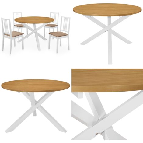 Set per Sala da Pranzo 5 pz in MDF Bianco - Tavolo da pranzo - Sedie da pranzo