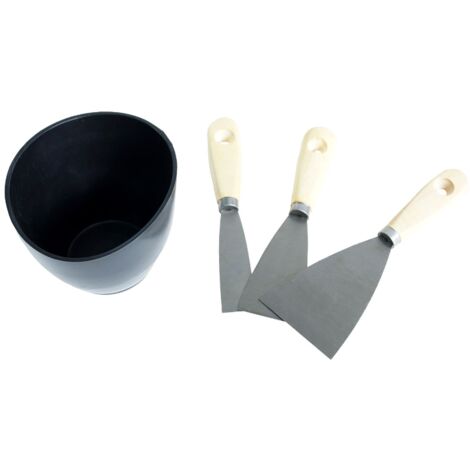Set per stuccare, 3 spatole + scodella