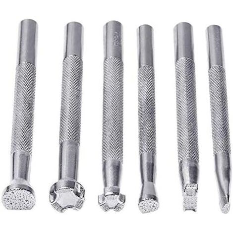 Set per timbri in pelle da 6 pezzi, strumenti per la lavorazione della pelle, set per la creazione di timbri per selle, set di punzoni per timbri di forme speciali, strumenti per la lavorazione della 