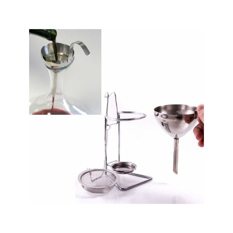 Set per travaso decantare vino rimuovi sedimenti setaccio in acciaio 95489