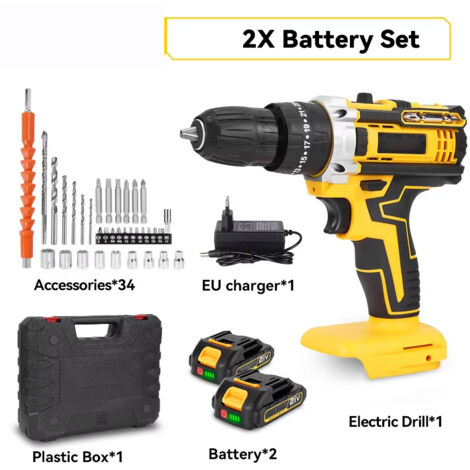 Set perceuse multifonction – 25+3 couples – Sans cordon – Compatible Makita – Modèle 1