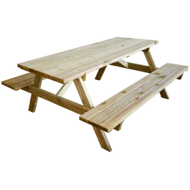 Tavolo Con Panche Pic Nic Legno Esterno Giardino Tavoli 180x160x70cm
