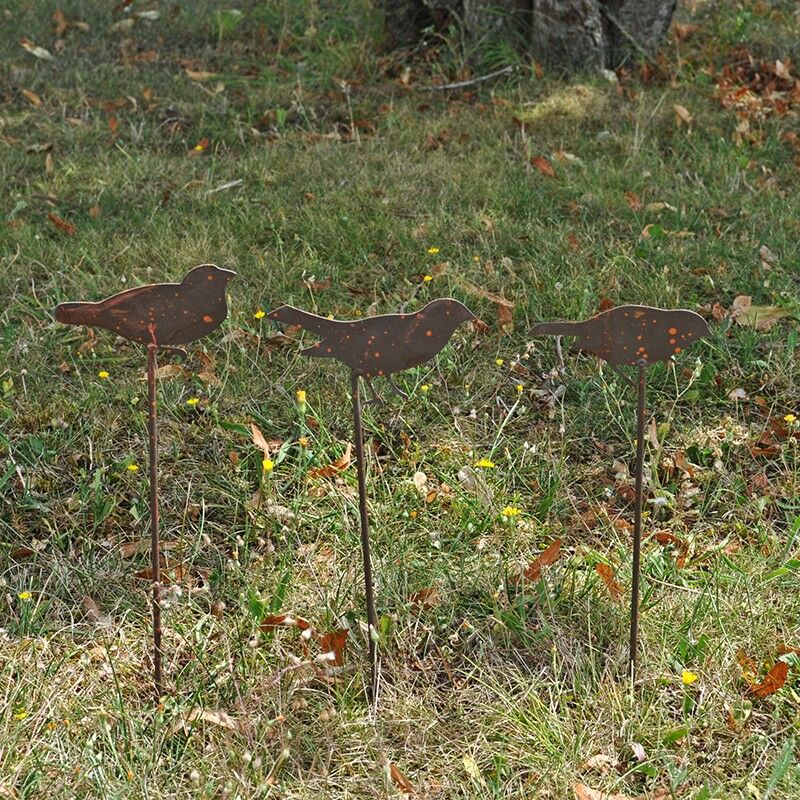 Set pique jardinière oiseaux 10x30 cm