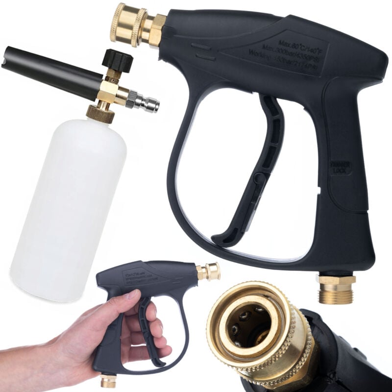 Set: Pistola idropulitrice 4350PSI 22mm + Pistola schiuma 1000ml per idropulitrice