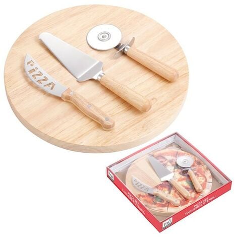 SET 4 MESTOLI ATTREZZI da CUCINA IN OTTONE E LEGNO con supporto da parete