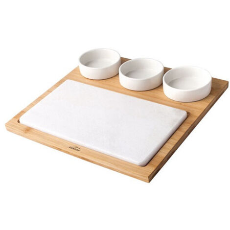 Set Plateau Marbre + 3 Bols + Support - Lacor