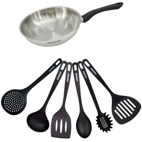 Set poêle 24 cm en inox et 6 ustensiles Fackelmann Geneva