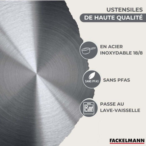 Set poêle 24 cm et 3 casseroles 12 16 et 20 cm en inox Fackelmann Geneva