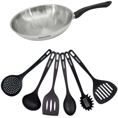 Set poêle 28 cm en inox et 6 ustensiles Fackelmann Geneva