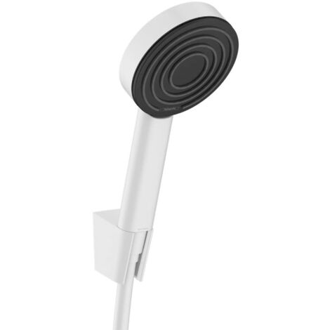 SET POMME DE DOUCHE, SUPPORT ET FLEXIBLE, ECOSMART+, BLANC MAT HANSGROHE 24307700