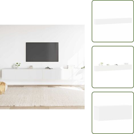 Set porta TV - vidaXL Set Mobili Porta TV 3 pz Bianco in Legno Multistrato - Mobili a parete