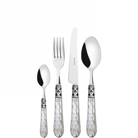Set posate 24 pezzi in astuccio di legno Bohemia ghiera cromata Trasparente Trasparente Bugatti