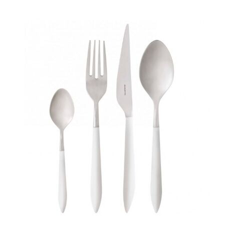 Set posate 24 pezzi in scatola Compact Ares Bianco Opaco Bugatti