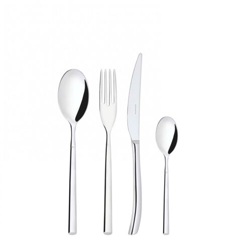 Set posate 24 pezzi in scatola regalo con finestra Portofino Acciaio Lucido Bugatti