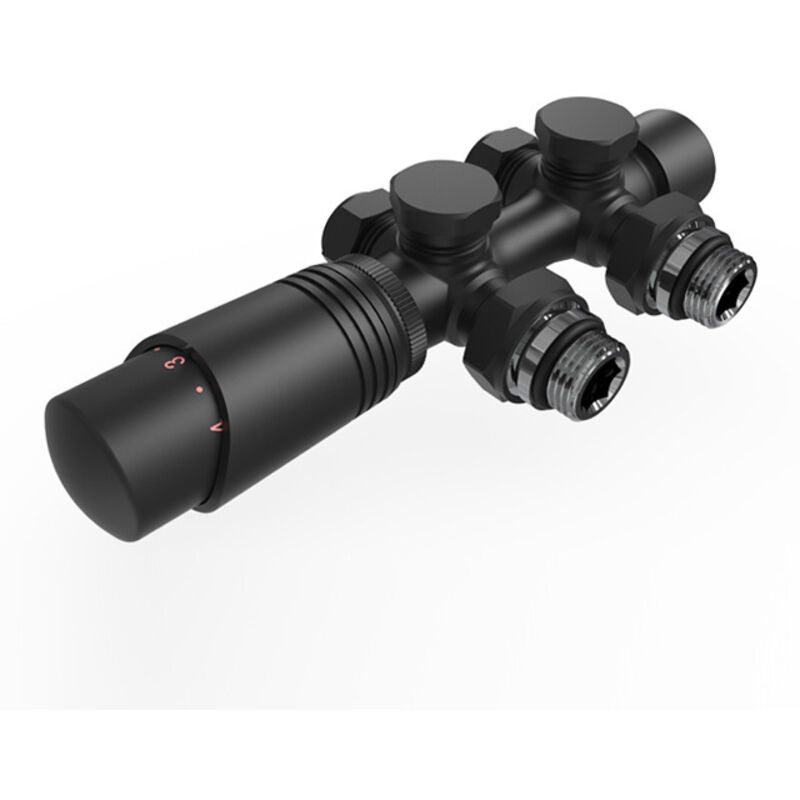 Rnemitery - Robinet de vidange radiateur,Set pour raccord de radiateur avec thermostat 50mm accessoires de chauffage forme d'angle et de passage