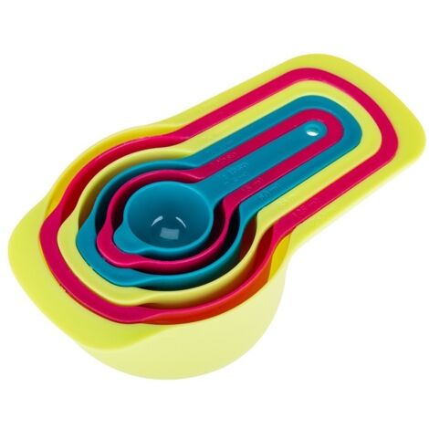 Set PRACTICO Küchenmesslöffel, 6-teilig, von 7,5 ml bis 250 ml, verschiedene Farben