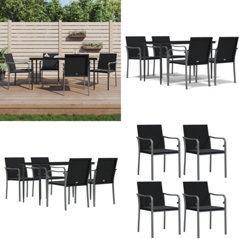 Set Pranzo da Giardino 5pz con Cuscini in Polyrattan e Acciaio - Tavolo da pranzo da esterno - Sedie da pranzo