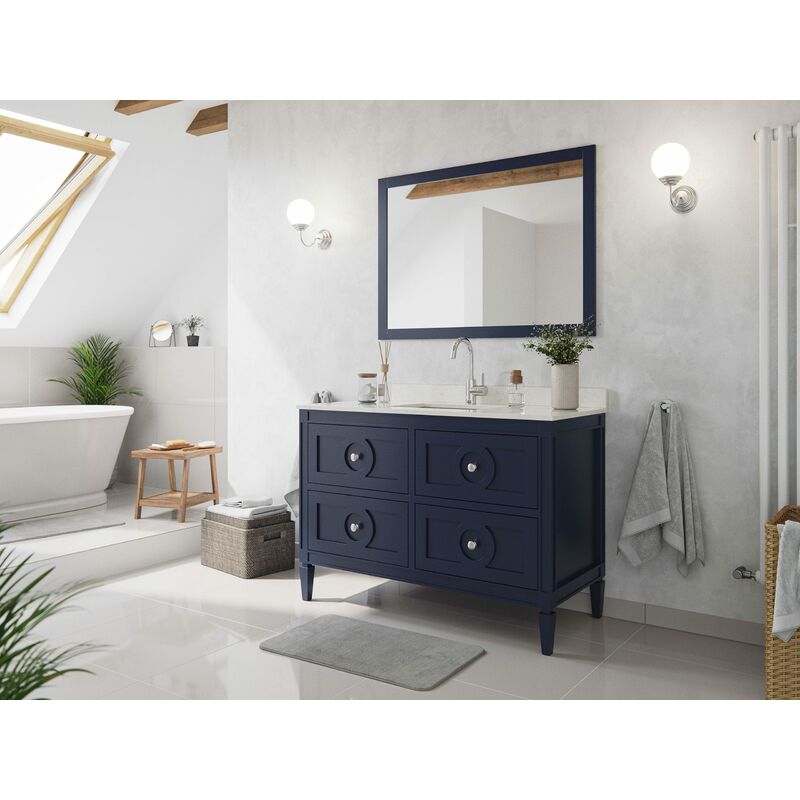 

Set premontado Lavanda 120 2P. estilo rústico azul madera barnizada cuarzo lav.