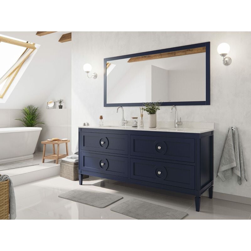 

Set premontado Lavanda 180 2P. estilo rústico azul madera barnizada cuarzo lav.