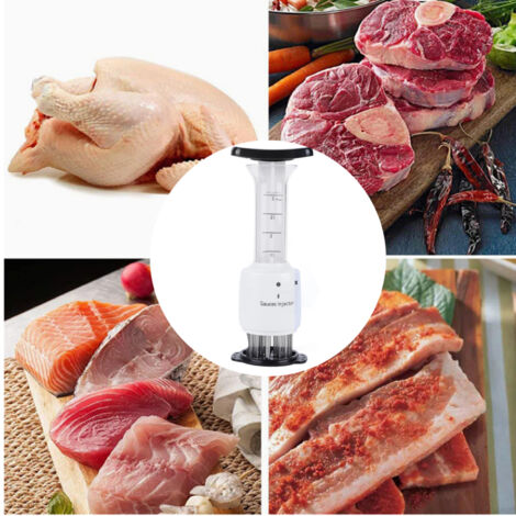 Set profesional de inyección de adobo, herramientas para ablandar la carne, ABS + acero inoxidable, 90 ml