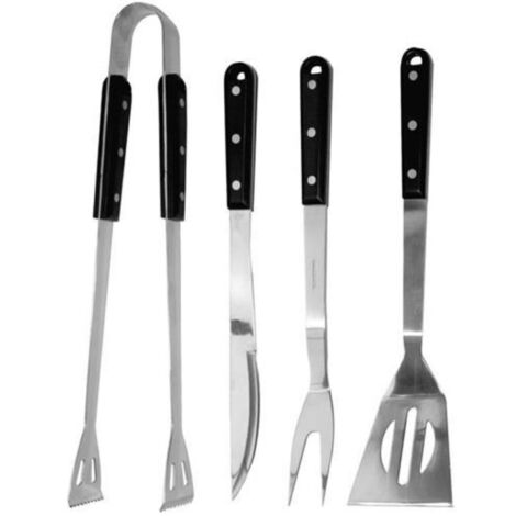 UNIVERS DU PRO Set professionale 4 accessori barbecue in acciaio Inox con manici isolanti