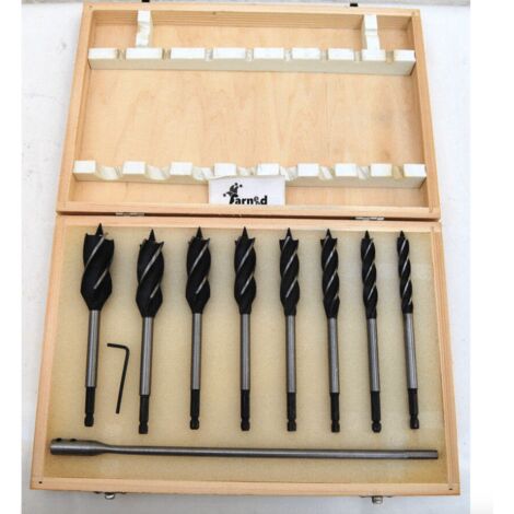 SET PUNTA PUNTE FRESE LEGNO TRAPANO TAGLIO TAGLIENTI AVVITATORE 10 - 25 MM 8 PZ
