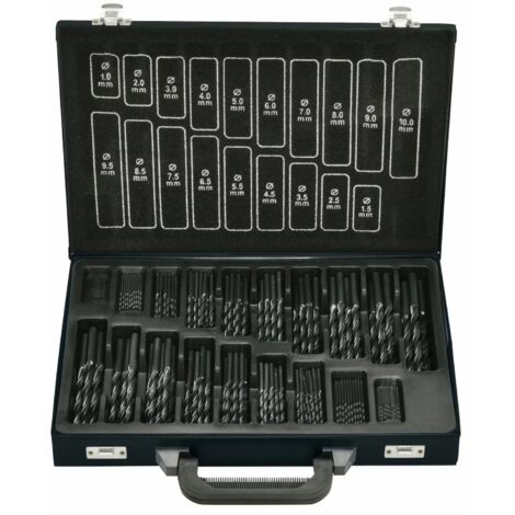 Set punte elicoidali DIN 338rn HSS 170 pezzi rullati