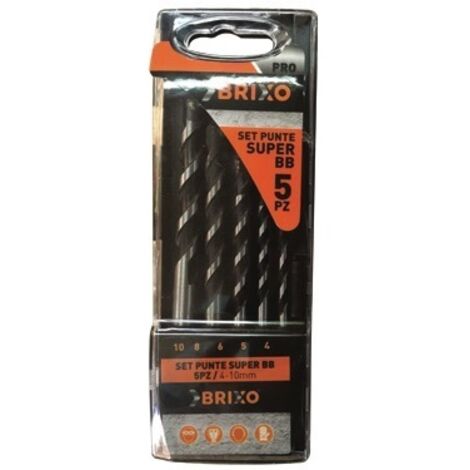 SET PUNTE PER FORARE BRIXO SUPRE BB 5 PZ. MISURE Ø 4-5-6-8-10  MM