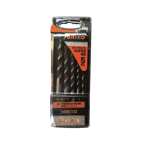 SET PUNTE PER FORARE BRIXO SUPRE BB 5 PZ. MISURE Ø 4-5-6-8-10 MM