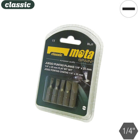 Set punte piatte 1/4" 5 unità x 25mm blj1 MOTA