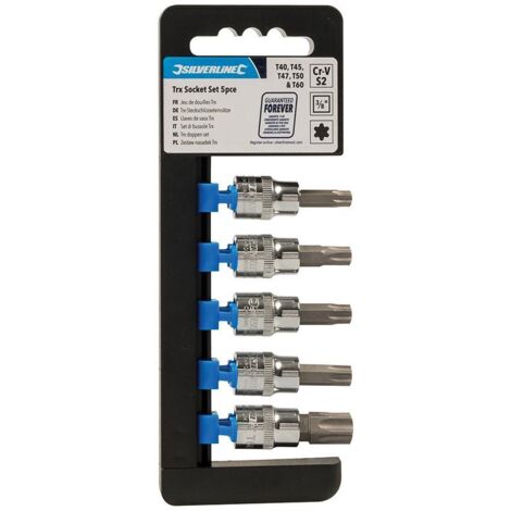 Set punte torx innesto chiave a bussola 3/8" 5 Pezzi misura da T40 a T60 Prezzo