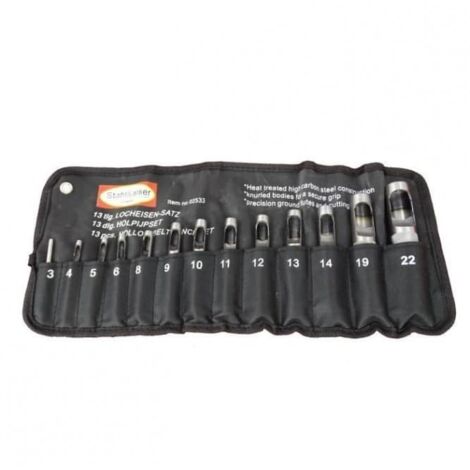 SET PUNZONI FUSTELLE METRICHE 13 PZ PEZZI PER CUOIO 3 22 mm PELLE CINTA 135 SK