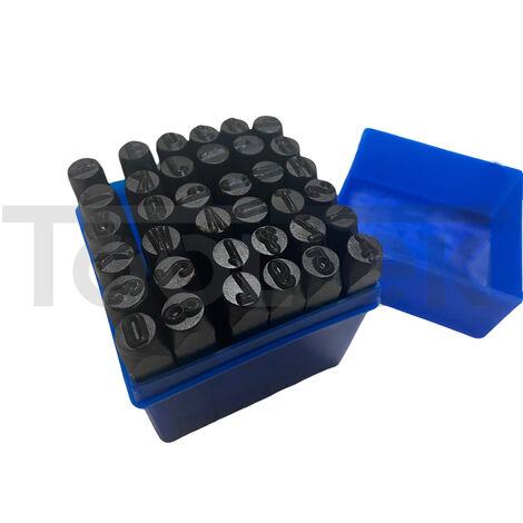 SET PUNZONI STAMPINI ALFANUMERICI 36pz KIT DA 8mm LETTERE NUMERI