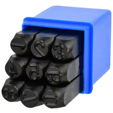 SET PUNZONI STAMPINI NUMERI CIFRE 9pz 10mm GEKO G01814