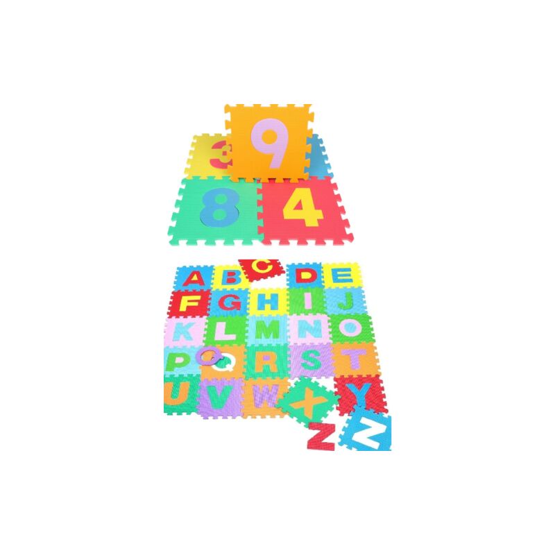 Image of Set puzzle tappetino per bambini gioco numeri lettere gomma