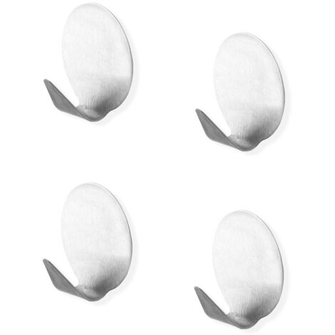 Set quattro appendiabito in acciaio installazione adesiva Feridras 700018  Acciaio Spazzolato